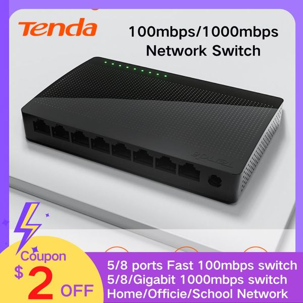 Steuerung Tenda 5/8 Ports Gigabit Desktop Switch Ethernet Smart Desktop Switcher 10xfast Ethernet Network 100/1000 Mbit/s Voll- oder Halb -Duplex