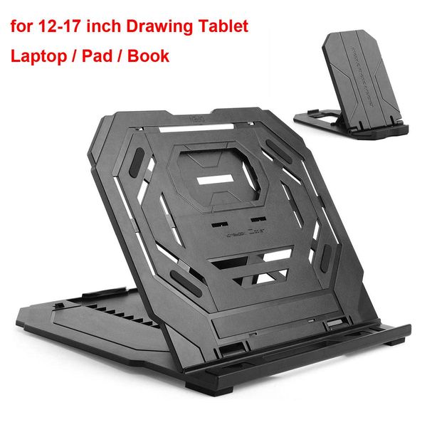 Comprimidos desenhando comprimido suporte de comprimido dobrável Laptop Stand para exibição de tablets 9 níveis ângulos ajustáveis com um suporte de telefone incorporado para 1217 