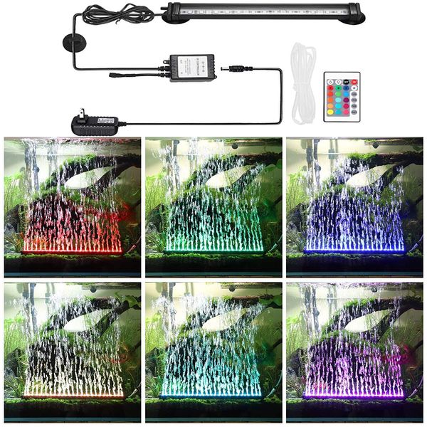 Illuminazione 1 pz LED Luce per acquario IP68 Luci per acquario impermeabili MutilColor Bolla d'aria Dimmerabile Luci subacquee sommergibili Remote