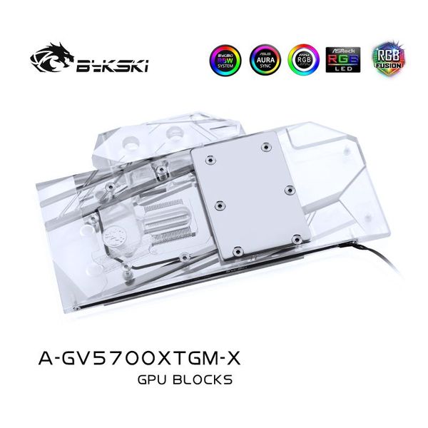 Охлаждение Bykski Water Block Использование для Gigabyte RX5700XT Gaming OC 8G Card Card / Full Cover Mappper Radiator Block / 3PIN ARGB / 4PIN RGB