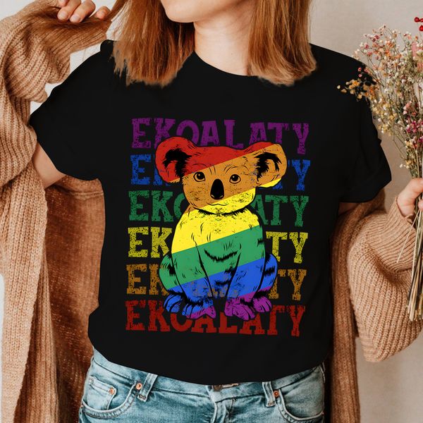 Igualdade Love Women T-shirts Kawaii Koala Roupas feminina Feminina Animal Cartoon Ladies Tees LGBT Gay Pride Tops Tshirt gráfico