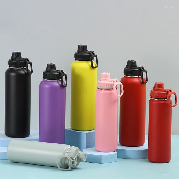 Wasserflaschen Isolierte Flasche 540 ml 18 Unzen Edelstahl Doppelwand Vakuum Weithals Sport mit auslaufsicherem Auslaufdeckel