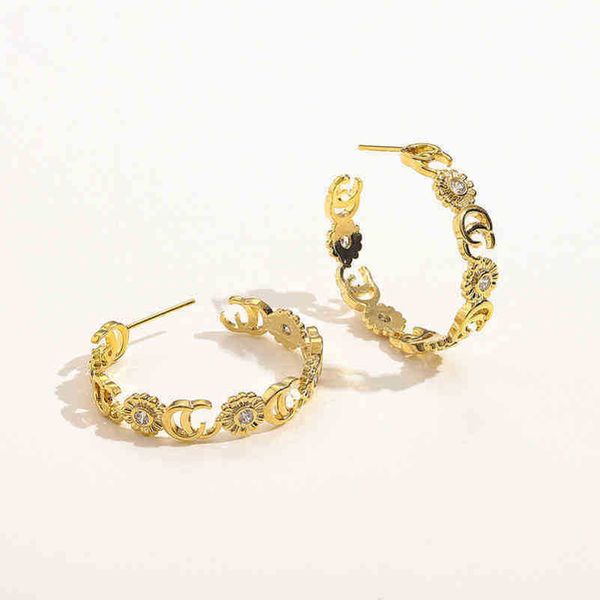 designer di gioielli braccialetto collana anello girasole Orecchini rame intarsiato zircone vero oro placcatura 925 orecchini fiore