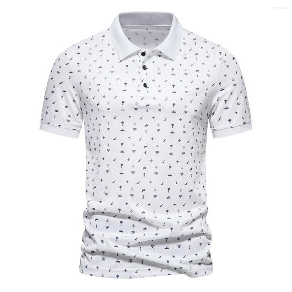 Herren Polos Sommer Herren Trend Poloshirt Dünn Streifen Kurzarm Revers Weiches T-Shirt Schnell Trocknend Sport Jogger Tops