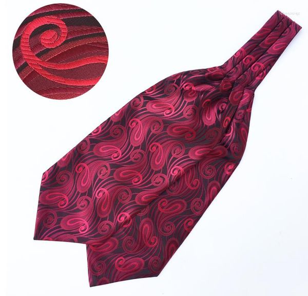 Bow bağları erkekler ascot kravat paisley düğün resmi beyefendi polyester hediye özel logo