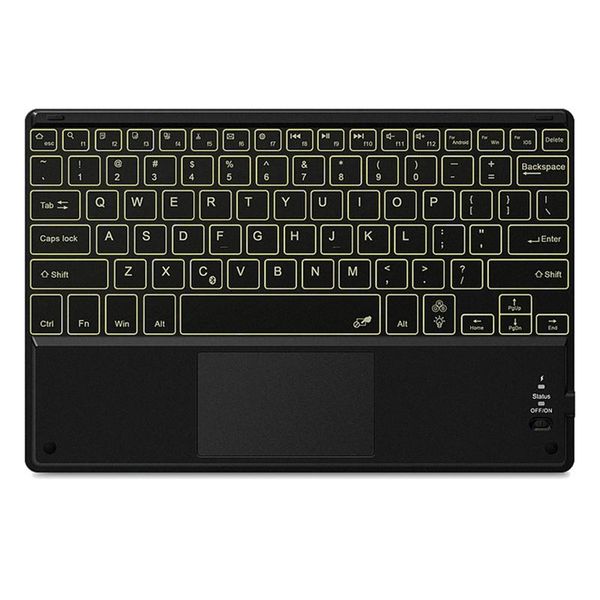 Keyboards Universal Ultradhin Backlight Tablet Tastatur mit touchpad rappelbeleuchteten drahtlosen Bluetooth -Tastatur für Android/Windows/iOS