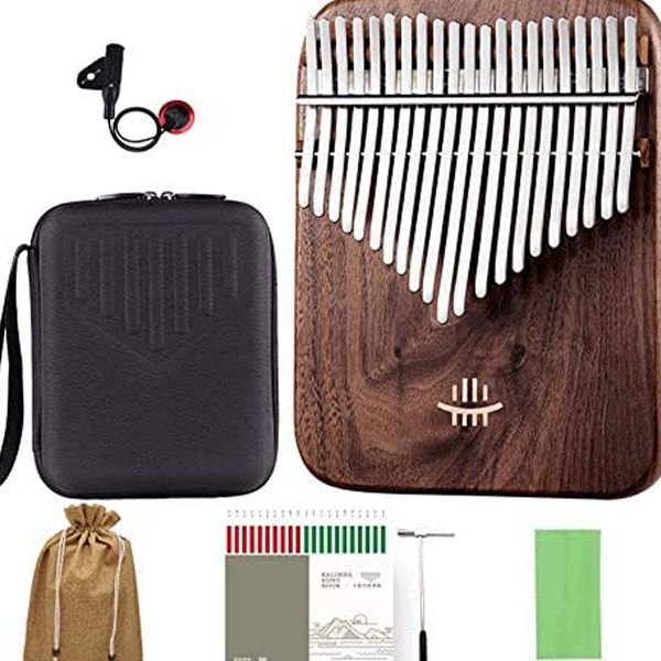 Hluru Kalimba 21 Tasten, Premium-Tastatur aus amerikanischem schwarzem Walnussholz, Daumenklavier, Musikinstrumente, professionelle Musik, Geburtstagsgeschenk