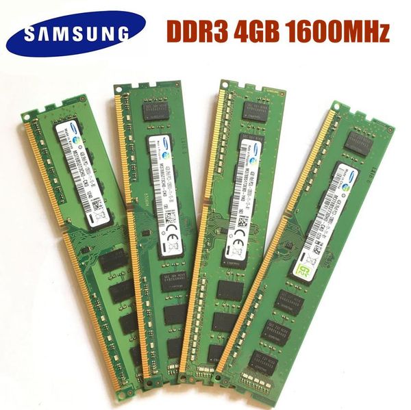 Rams Samsung 4GB DDR3 PC3 PC3L 12800U DDR3 1600 MHz RAM RAM Memoria desktop 4GB 1RX8 2RX8 PC3 PC3L 12800U DDR3 1600 MHz