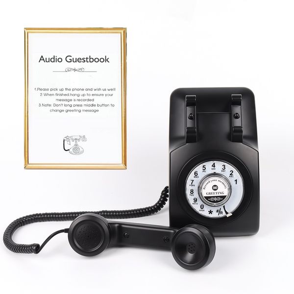 Audio-Gästebuch, altmodisches Telefon mit Drehknopf, Telefonaufzeichnung, individuelle Audio-Nachricht mit Gästebuch für Hochzeiten, Geburtstage, Jubiläen