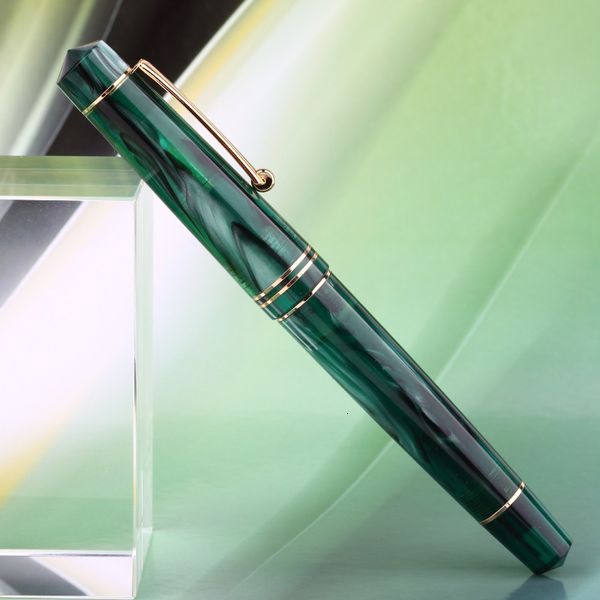 Fountain Pens Majohn M800 Reçine Çeşme Kalem Renkli Akrilik Altın Klipli Yaldızlı İnce Nib F/0.5mm Yazma Okul Kırtasiye Hediye Ofis Malzemeleri 230530