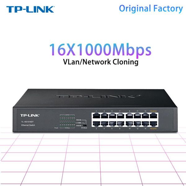 Interruptores tplink 16 port gigabit switch 1000m switch hub rack rack rack switch Ethernet TLSG1016DT 16GE RJ45 continente China