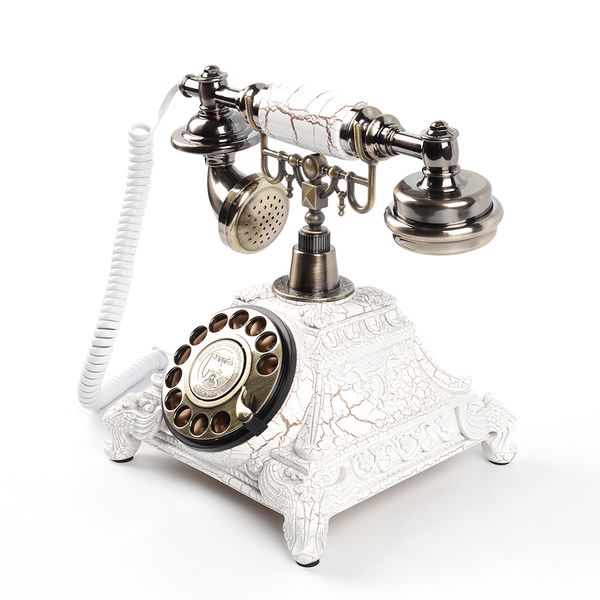 Telefone de livro de visitas de áudio retrô clássico, livro de visitas de áudio para festa de aniversário de casamento confessional-branco