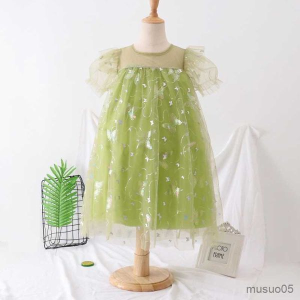 Vestidos de menina Vestido de malha para meninas Verão Novo vestido de princesa com lantejoulas Ropa Roupas para meninas Roupas para crianças