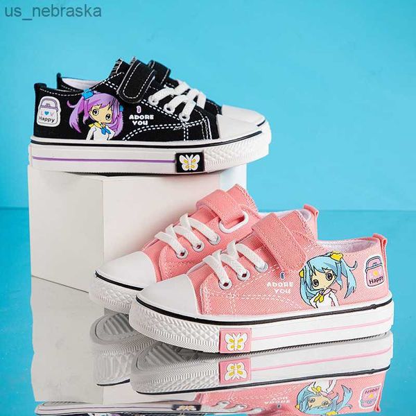 Athletische Outdoor Günstige Kinder Rosa Turnschuhe Für Mädchen Mode Cartoon Leinwand Schuhe Kinder Anime Skateboard Schuhe Junge Wohnungen Niedrigen Kinder der Schuhe L230518