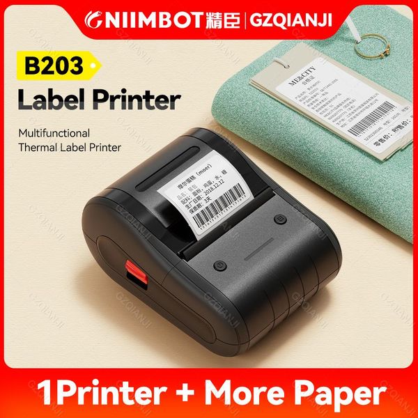 Принтеры 2050 мм тепловая метка принтер плюс бумажные рулоны многофункциональные мини -адхайные штрих -кодовые наклейки.
