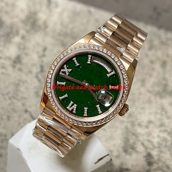 2023 orologi da uomo di lusso di alta qualità 36mm Day-D 128235 123345 128345rbr 2836 movimento automatico quadrante verde avventurina bracciale presidenziale eleganti orologi da polso