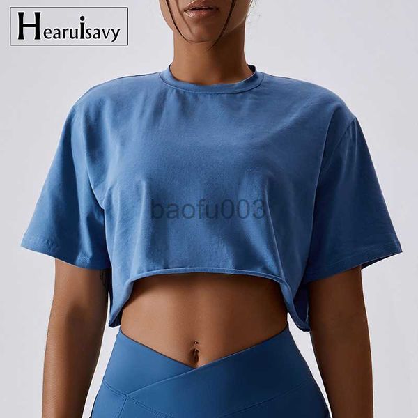 T-shirt feminina Running T-shirts Gym Top Women Women Crop Top Fitness Training Clothing Sport Top Top For Women Top Top Ladies Sports Shirts J2305