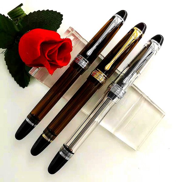 Caneta -tinteira wingsung 699 pen pen a vácuo caneta de alta qualidade acrílico barris transparentes escriving em canetas de tinta com caixa de presente 230530