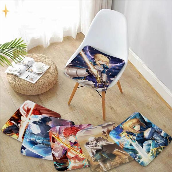 Yastık anime kaderi Sıfırda Kalma Gece Saber Dekoratif Sandalye Yumuşak Ofis Araba Koltuk Konfor Nefes Alabilir 45x45cm Kanepe Dekor Tatami