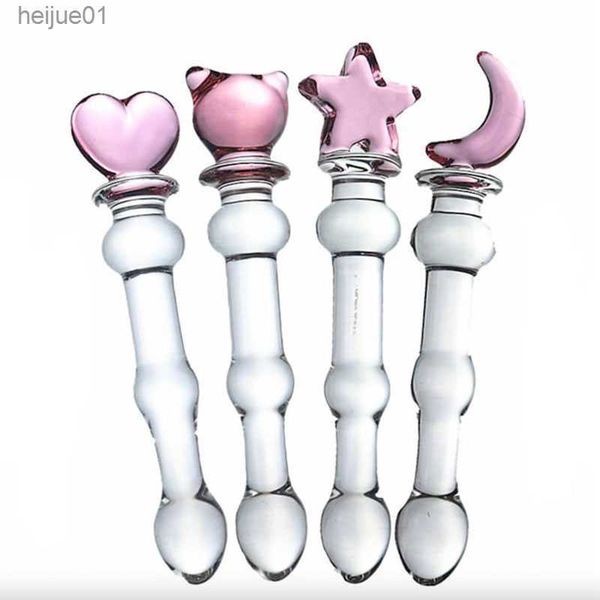 Erwachsene Spielzeug Homosexuell Sex Produkte Butt Plug Vaginal Anal Stimulation Vibrator Liebe Herz Zauberstab Valentine Glas Handgefertigte Dildo Anal Plug Sex Spielzeug L230518