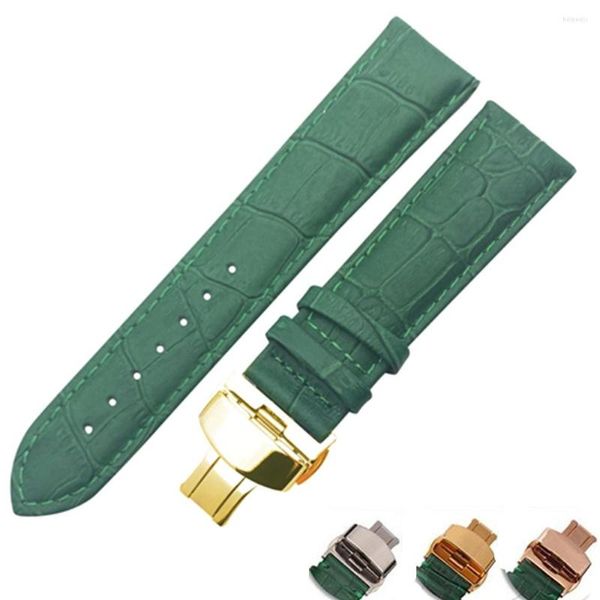 Cinturini per orologi Bracciale in vera pelle Cinturino fatto a mano 12mm -24mm Cinturino da polso con cinturino da polso di colore verde Orologi all'ingrosso