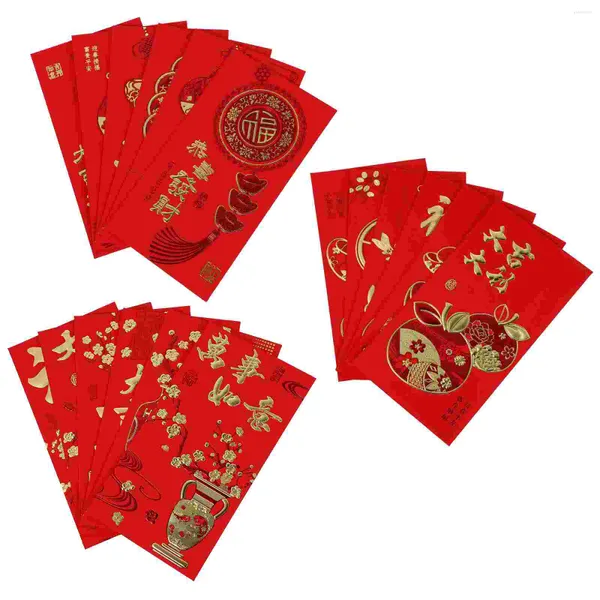 Geschenkpapier, 36 Stück, rote Umschläge für das Jahr 2023, Chinoiserie-Dekor, Geldumschläge, Glückstaschen, chinesisches Hong Bao