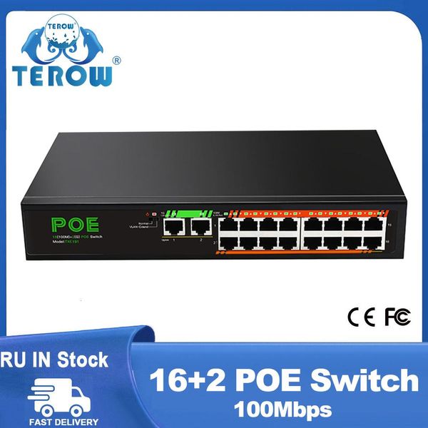 Controllo Terow Switch Gigabit Poe Smart Ethernet 100/1000 Mbps 18 porte con alimentazione interna 52V per telecamere IP IntelBras Security Monitor