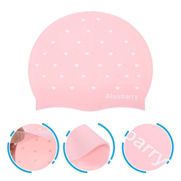 caps Cappello per capelli in silicone Paraorecchie impermeabili Pratica per bambini elastici Surf Piscina per adulti Cuore P230531