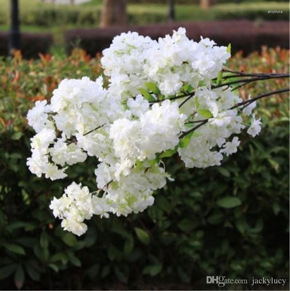 Flores decorativas Quatro galhos cada simulação de buquê Flores de cereja 1 m (39 