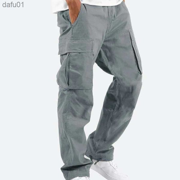 Herrenhosen Brandneue Freizeithosen Herren Cargohosen Lose Hosen Herrenhosen Overalls Multi Pocket Straight Joggers S-5XL Modisch L230520