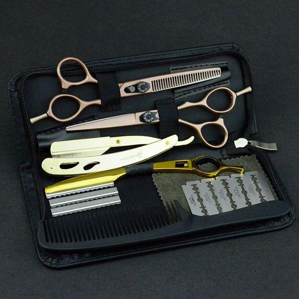 Инструменты 5,5/6,0 профессиональные японские стальные парикмахерские ножницы, набор парикмахерских ножниц, парикмахерская бритва, горячий салон, набор ножниц для парикмахера