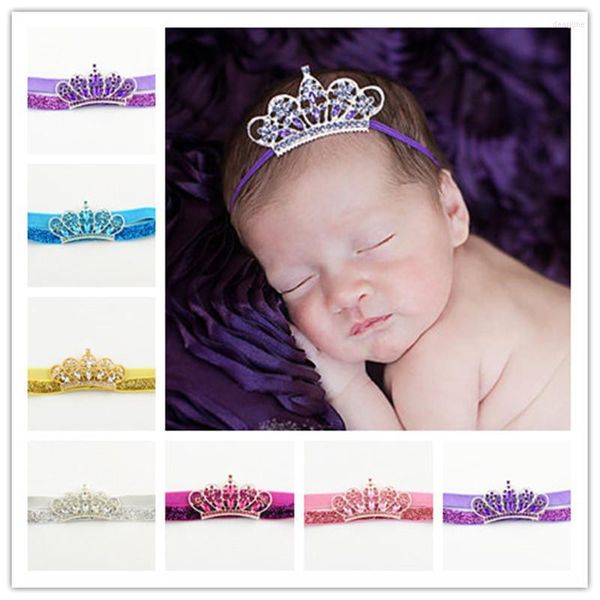 Haarschmuck 8 teile/los Mädchen Krone Strass Stirnband Mädchen Tiara Band 6 Farben U Pick FDA20