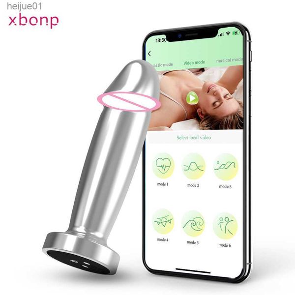 Toys adultos App Metal Aplicativo Vibrador de plugue anal sem fio Bluetooth Remote Control Butt Plug Plug Massager Trainer Anal Toys Sex for Man Men Men adultos 18 L230518