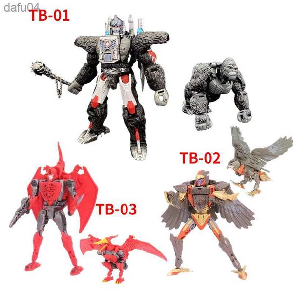 Manga Transformation Toys Beast Wars TB01 Primal Kingdom Commander Scimpanzé Captain Anime Action Figure Modello Deformed Robot Gorilla L230522