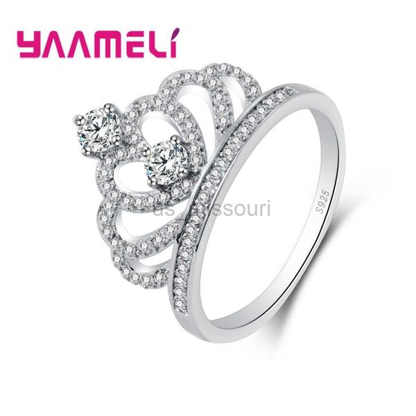 Band Ringe Mode Charme Finger Ring Weibliche Geliebte Krone Form Stil Schöne Hochzeit Verlobung Schmuck 925 Sterling Silber J230531