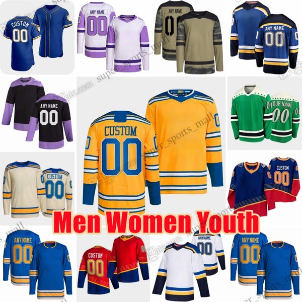 Personalizzato S-6XL Film College Hockey Indossa Jersey Wayne Gretzky Brayden Schenn Justin Faulk Binnington Sammy Blais Robert Bortuzzo Logan Brown