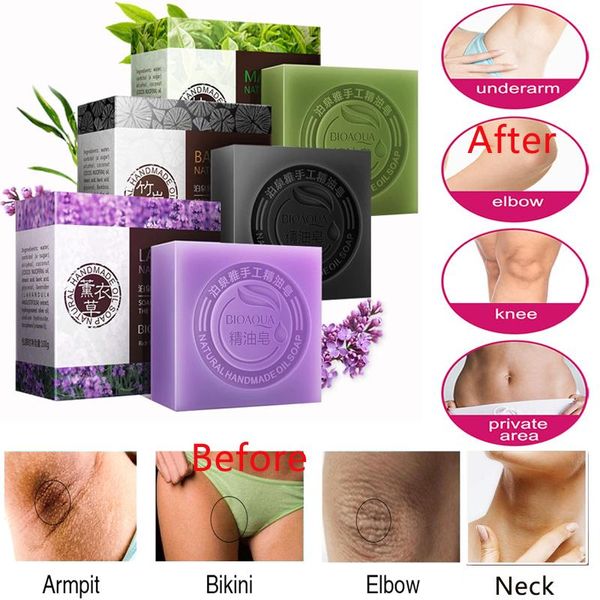 Cleanders Bioaqua sbiancante sapone fatte a mano a base di erbe essenziali lavander latte di capra di capra rosa estratto di bellezza olio illuminazione sfacciata