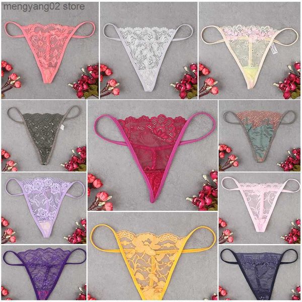 Cuecas Calcinhas 1pcs Calcinhas Aleatórias Moda Feminina Tanga Transparente Cintura Baixa Cuecas de Renda Lingerie Sexy Fio dental T23601