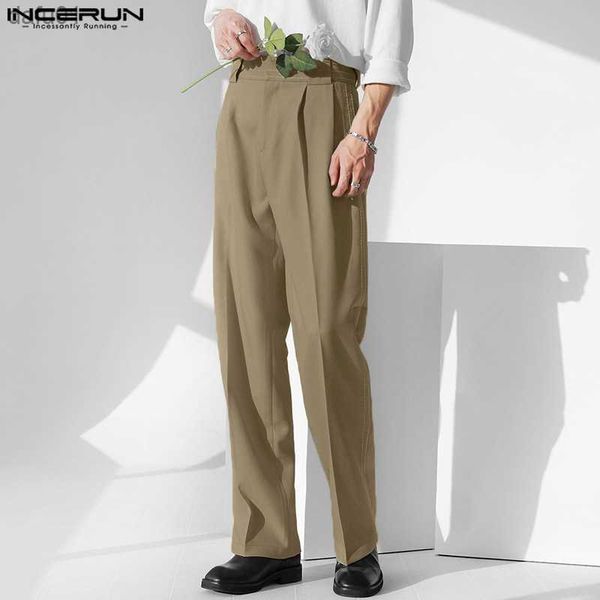 Pantaloni da uomo Casual Stile semplice Nuovi pantaloni da uomo INCERUN Pantaloni larghi a vita alta Pantaloni dritti Solid Vendita calda Pantaloni larghi da uomo S-5XL 2023 L230520