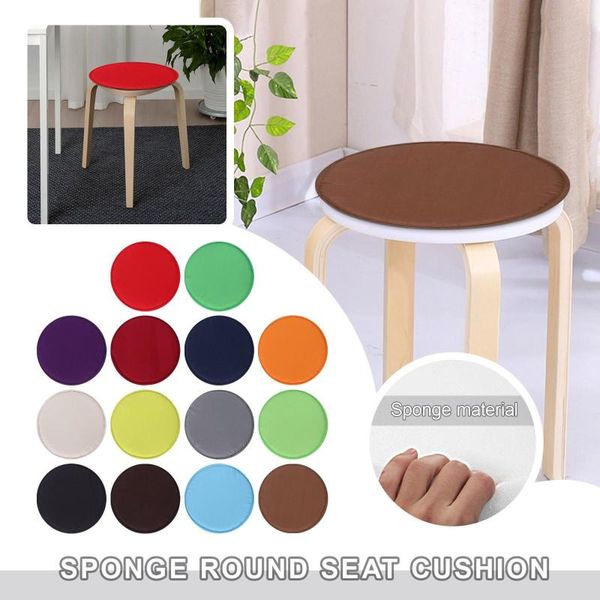 Almofada de esponja de travesseiro Round Circular Seat Garden Removível Cor sólida cor