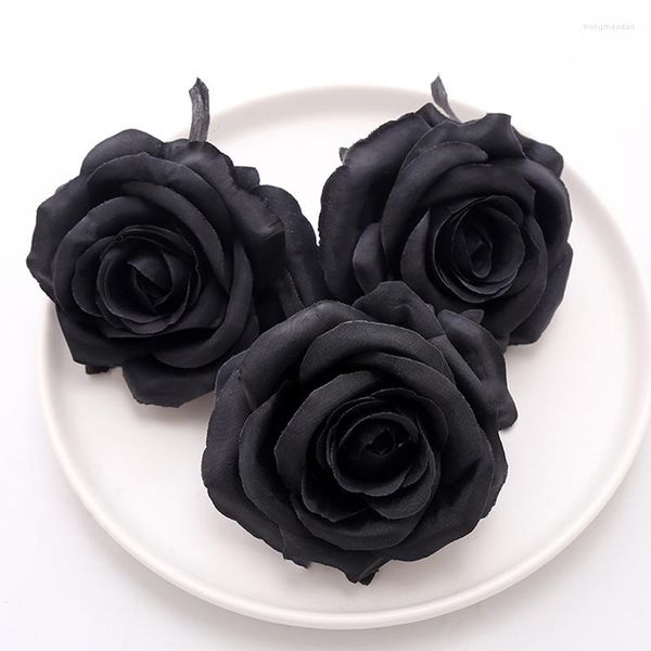 Fiori decorativi 1 pz Rose Flower Heads Seta Artificiale Wedding Home Party Sfondo Fai da te Pannello decorativo da parete