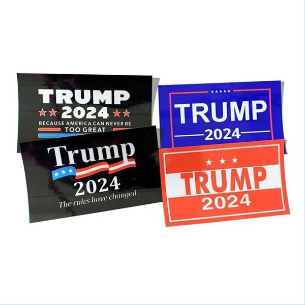 Outros suprimentos para festas festivas 6 pçs/conjunto Trump 2024 bandeira americana listra azul adesivo para carro The Res Have Changed Stickers Drop Deliver Dhqiw