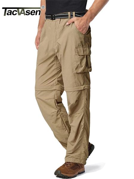 Calças tacvasen zip off caminhadas calças conversíveis shorts de carga dos homens calças de trabalho leve tático do exército casual bottoms ao ar livre