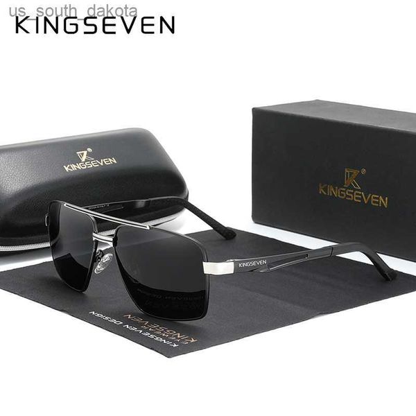 Occhiali da sole KINGSEVEN 2021 Occhiali da sole in alluminio da uomo di marca Occhiali da sole polarizzati da uomo Specchio Occhiali da sole maschili Occhiali sportivi Guida Oculos de sol N7755 L230523