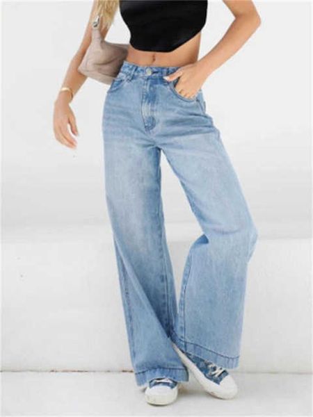 Jeans a vita alta Donna Primavera Nuovo Streetwear Fare vecchi jeans a gamba larga vintage Moda Jeans larghi Y2k dritti casuali