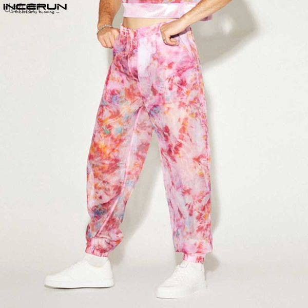 Мужские штаны Incerun Fashion Casual New Men Printing Harem Sheer Pants Стильные самец горячей распродажи леггинсы свободные комфортные брюки S-5XL L230520