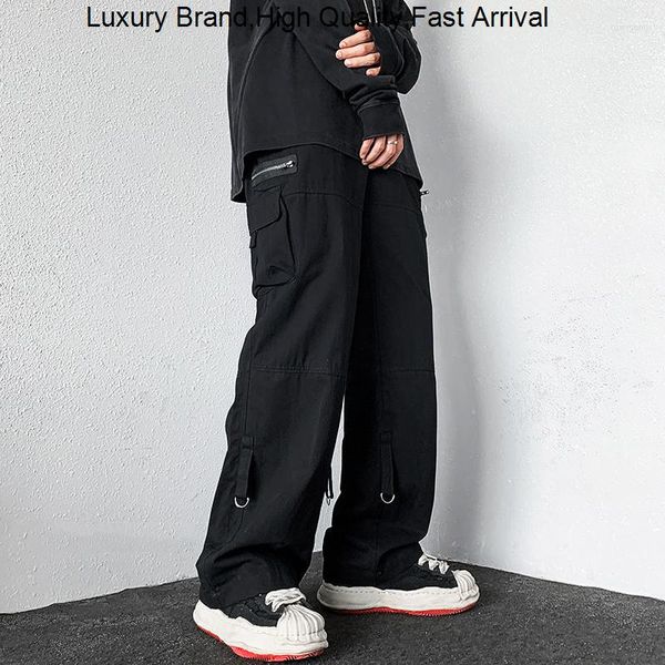 Männer Hosen Schwarz Männer Grau Trend Mode Kleidung Band Cargo Pant Lose Jogger Mann Gerade Hosen Jogginghose Für Männer streetwear