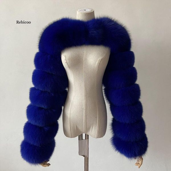 Зимнее роскошное пальто из искусственного лисьего меха, женское тонкое длинное розовое, красное, синее пальто из искусственного меха, женские короткие пальто из искусственного меха