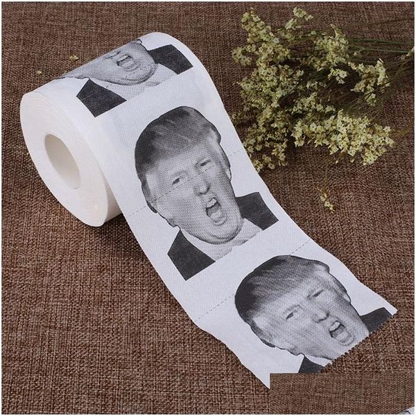 Caixas de tecido guardanapos de papel higiênico rolo de papel higiênico 3 estilos de moda humor engraçado presidente novidade gag brincar piada 2 camadas 24 dhq3v