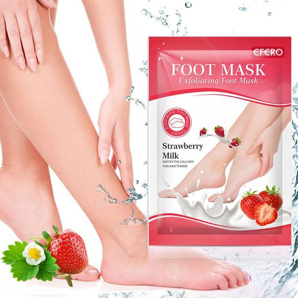 Füße 30pairs Peeling Foot Masken Pediküre Socken Erdbeermilch Peeling für Füße Maske Entfernen